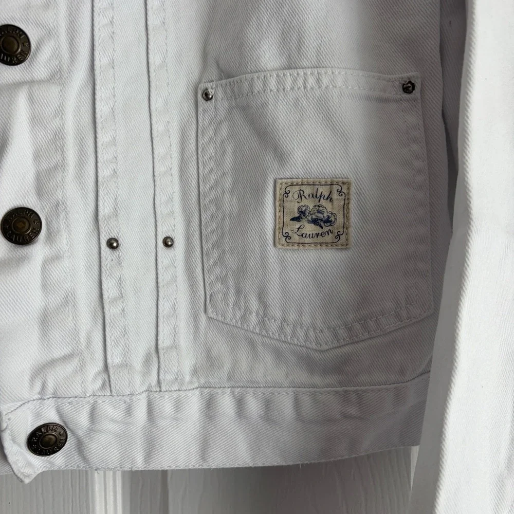 Ralph Lauren Girls Kids White Denim Jacket